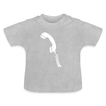Telephone Telephone Handset Corded Phone Retro Gift - Baby Organic T-Shirt with Round Neck - heather grey - Front