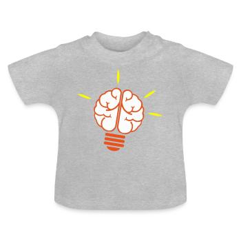 Ampoule, ampoule, lumière, cerveau - T-shirt bio col rond Bébé - gris chiné - Devant