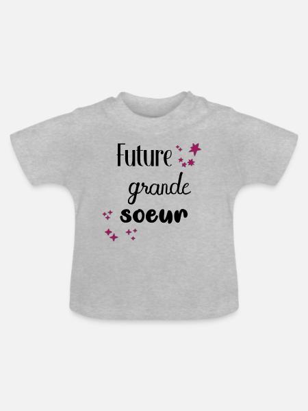 future grande soeur - T-shirt bio col rond Bébé - gris chiné