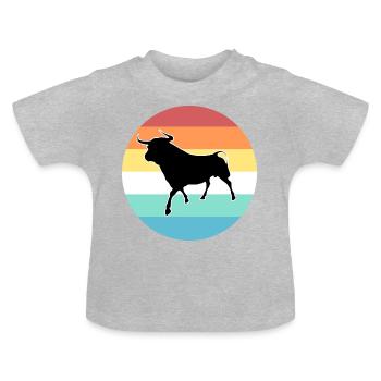 Stier - Baby Bio-T-Shirt mit Rundhals - Grau meliert - Vorne