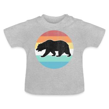 porter - T-shirt bio col rond Bébé - gris chiné - Devant