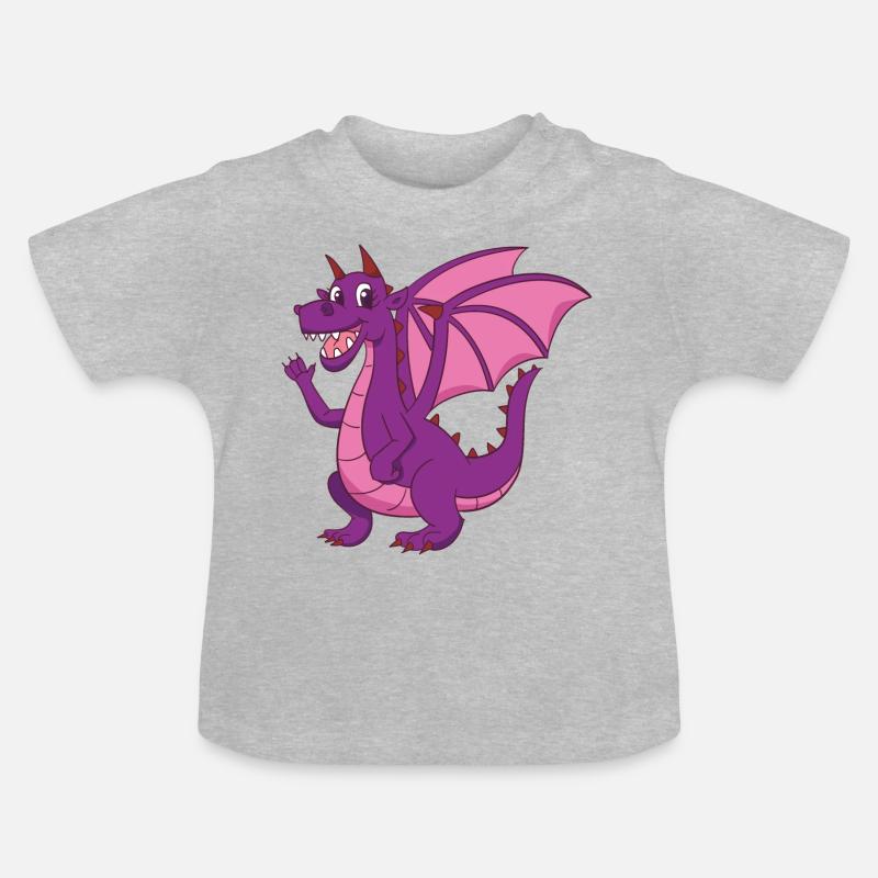 Mère dragon - T-shirt bio col rond Bébé - gris chiné