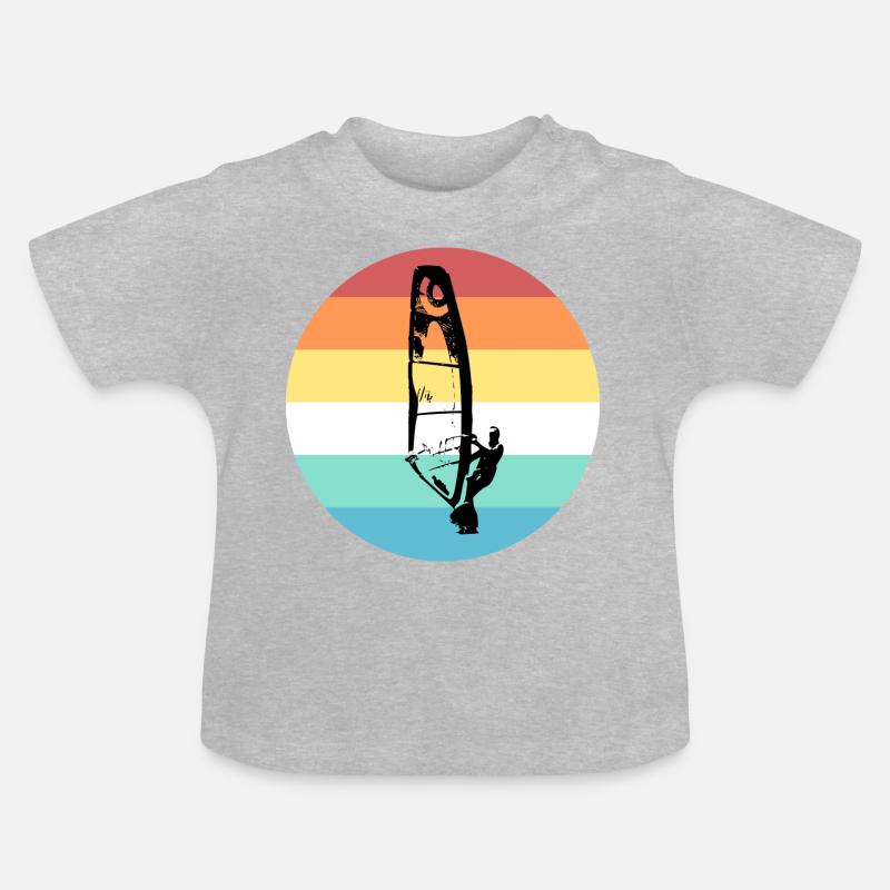 Windsurfer - T-shirt bio col rond Bébé - gris chiné