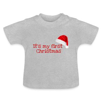 Christmas Baby - Baby Bio-T-Shirt mit Rundhals - Grau meliert - Vorne