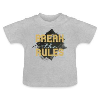 Brech die Regeln - Baby Bio-T-Shirt mit Rundhals - Grau meliert - Vorne