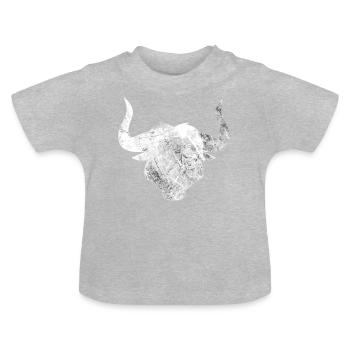 Stier - Baby Bio-T-Shirt mit Rundhals - Grau meliert - Vorne