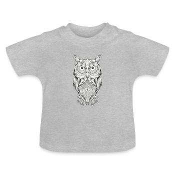 Eule stylisch - Baby Bio-T-Shirt mit Rundhals - Grau meliert - Vorne