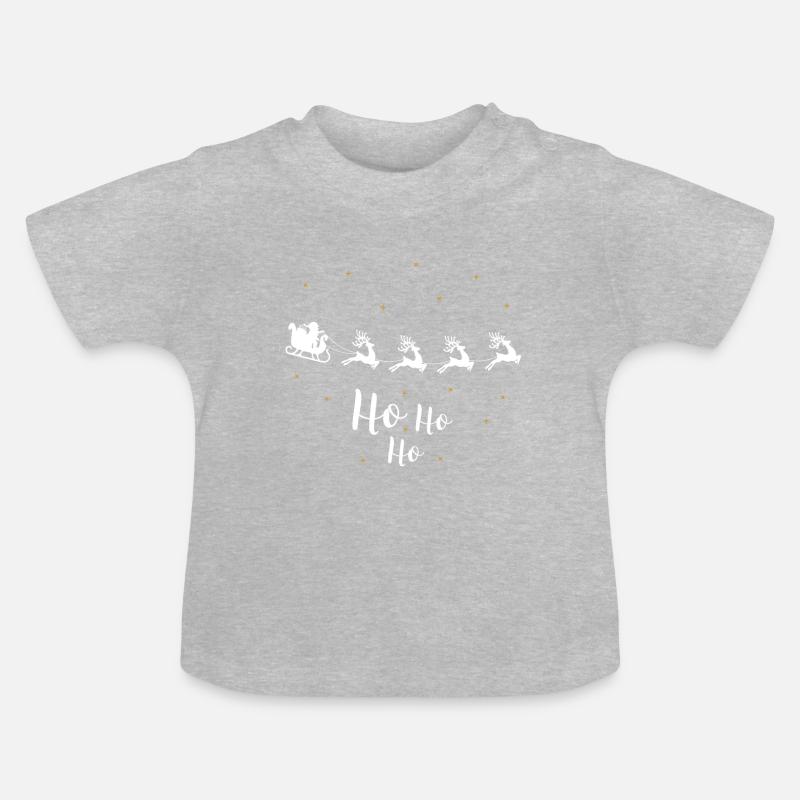 HoHoHo Noël - T-shirt bio col rond Bébé - gris chiné