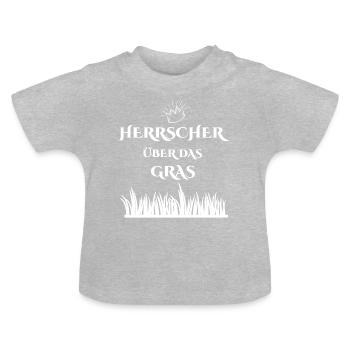Ruler over the grass gift lawn greenkeeper - Baby Organic T-Shirt with Round Neck - heather grey - Front