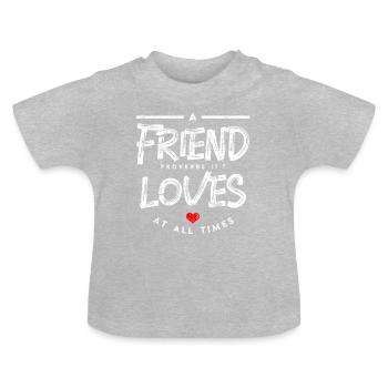 Friendship Bible Verse - Baby Organic T-Shirt with Round Neck - heather grey - Front