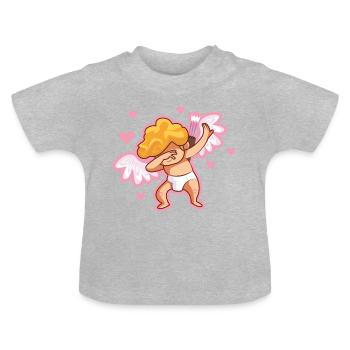 Amor dabbing valentin - T-shirt bio col rond Bébé - gris chiné - Devant