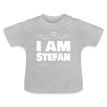 Koenig Stefan Name - Baby Bio-T-Shirt mit Rundhals - Grau meliert - Vorne