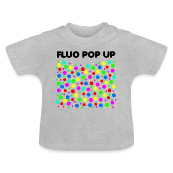 Fluo Pop Up Carp Carp Angler Carp Carpe Fish - Baby Organic T-Shirt with Round Neck - heather grey - Front