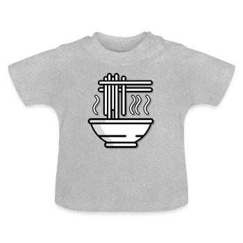 Ramen soupe japonais manger l’appétit bâtonnets Love - T-shirt bio col rond Bébé - gris chiné - Devant