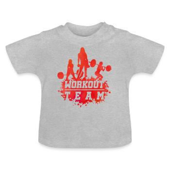Fitness women group - Baby Organic T-Shirt with Round Neck - heather grey - Front