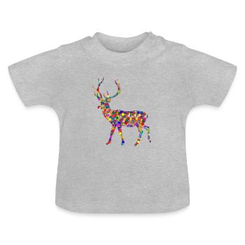 deer - Baby Organic T-Shirt with Round Neck - heather grey - Front