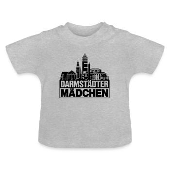 Darmstadt Girl Schwarz Darmstadt Gift - Baby Organic T-Shirt with Round Neck - heather grey - Front