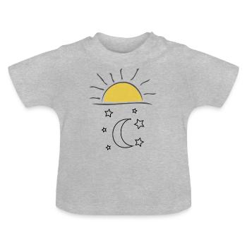 Sun Moon Star Festival - Baby Organic T-Shirt with Round Neck - heather grey - Front