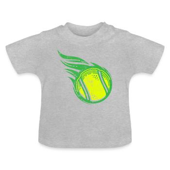 Balle de tennis balle de tennis - T-shirt bio col rond Bébé - gris chiné - Devant