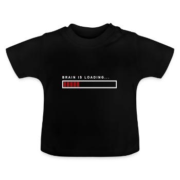 Brain is Loading... - Idée de cadeau - T-shirt bio col rond Bébé - noir - Devant