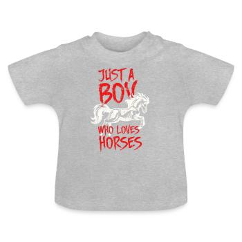 J'adore les chevaux - T-shirt bio col rond Bébé - gris chiné - Devant
