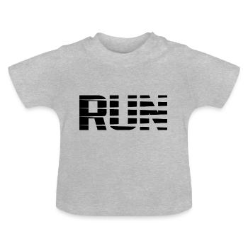 Run - T-shirt bio col rond Bébé - gris chiné - Devant