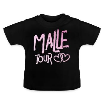 heart tour - Baby Organic T-Shirt with Round Neck - black - Front