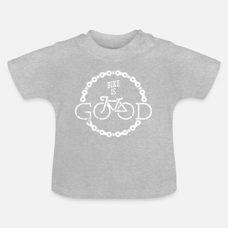 Chaîne de bicyclette - T-shirt bio col rond Bébé - gris chiné