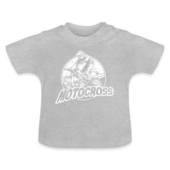 conducteur de vélo de sport de motocross - T-shirt bio col rond Bébé - gris chiné - Devant