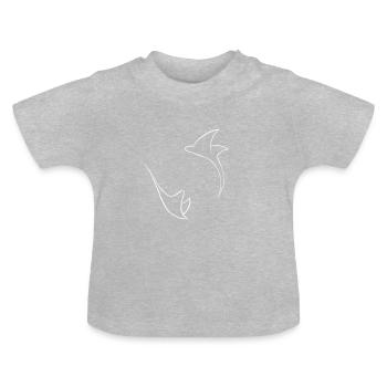 Raie - T-shirt bio col rond Bébé - gris chiné - Devant