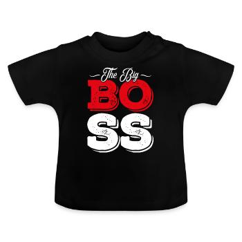 grand patron - T-shirt bio col rond Bébé - noir - Devant