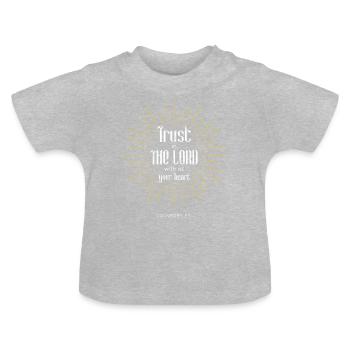 Bibelspruch Vers Jesus Spruch - Baby Bio-T-Shirt mit Rundhals - Grau meliert - Vorne