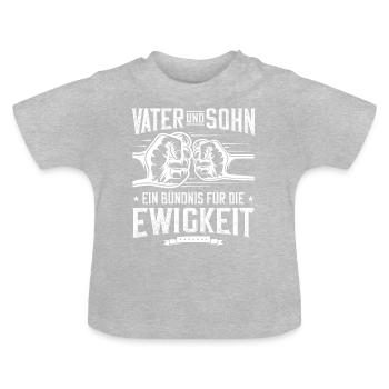 vater sohn ewigkeit faustschlag - Baby Bio-T-Shirt mit Rundhals - Grau meliert - Vorne