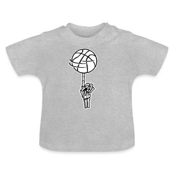 Basketball Skeleton Triko Ball Gift - Baby Organic T-Shirt with Round Neck - heather grey - Front
