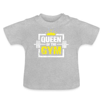 Couronne de fitness reine fitness - T-shirt bio col rond Bébé - gris chiné - Devant