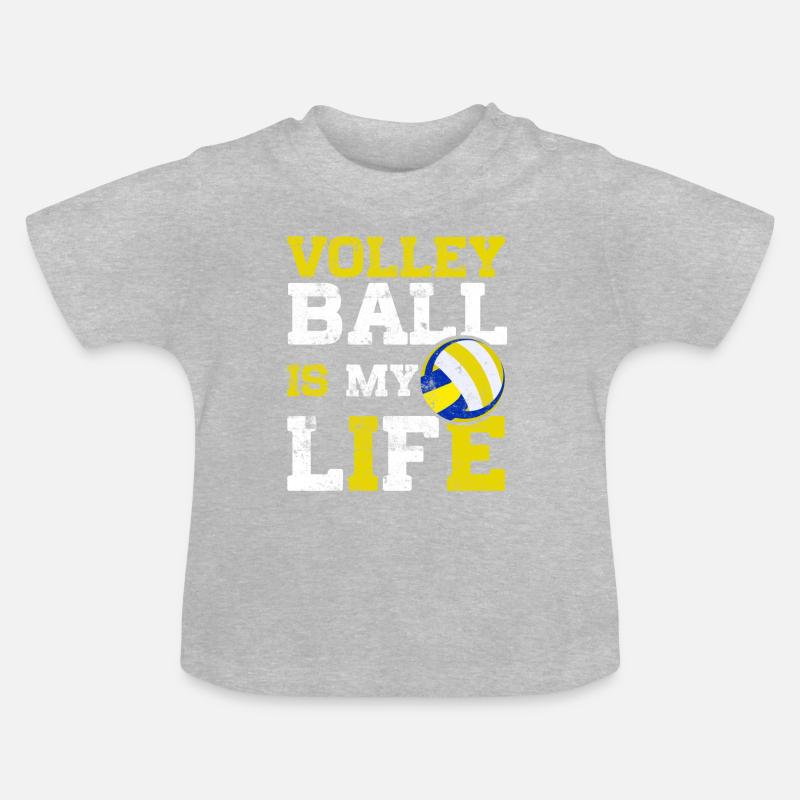 Le volley-ball est mon sort de vie - T-shirt bio col rond Bébé - gris chiné