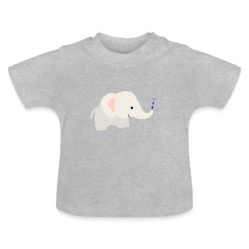 Elephant Cute Animals Cute animals - Baby Organic T-Shirt with Round Neck - heather grey - Front