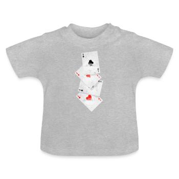 Poker Symbol As - Baby Bio-T-Shirt mit Rundhals - Grau meliert - Vorne