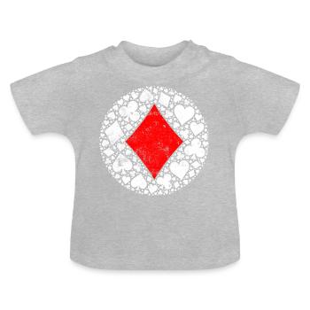 Poker Karo Symbol Karten - Baby Bio-T-Shirt mit Rundhals - Grau meliert - Vorne