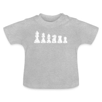 Figures d'échecs - T-shirt bio col rond Bébé - gris chiné - Devant