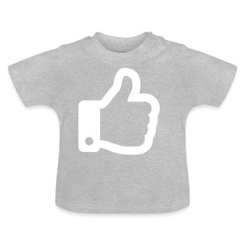 Thumbs Up White - Baby Bio-T-Shirt mit Rundhals - Grau meliert - Vorne
