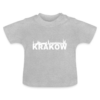 Krakau Krakow Polen Poland Skyline Geschenk - Baby Bio-T-Shirt mit Rundhals - Grau meliert - Vorne