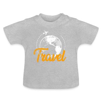 Traveller Globus Travel - Baby Organic T-Shirt with Round Neck - heather grey - Front
