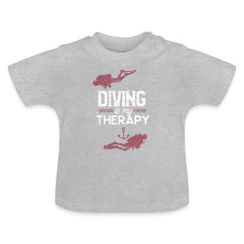 Plongée plongée - T-shirt bio col rond Bébé - gris chiné - Devant