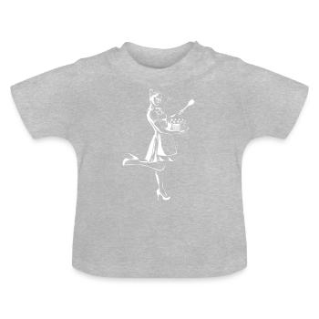 frau torte - Baby Bio-T-Shirt mit Rundhals - Grau meliert - Vorne