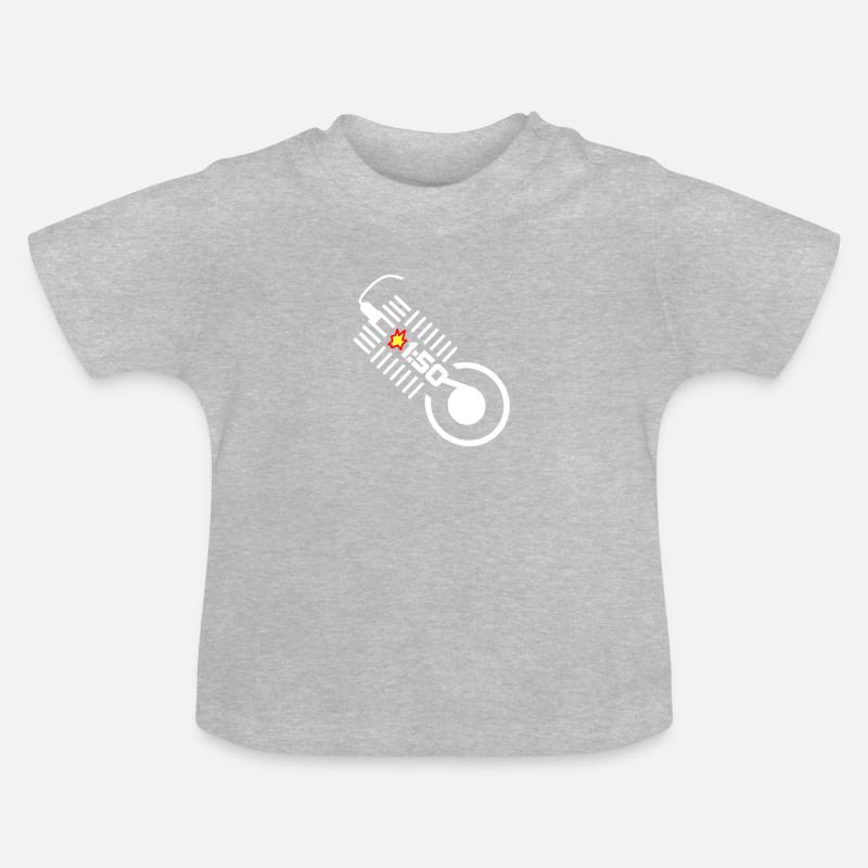 moteur - T-shirt bio col rond Bébé - gris chiné