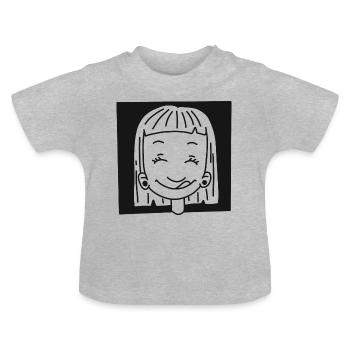 Happy Girl - Baby Bio-T-Shirt mit Rundhals - Grau meliert - Vorne
