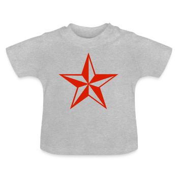 Star Pentagram Red - Baby Bio-T-Shirt mit Rundhals - Grau meliert - Vorne