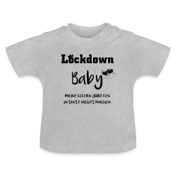 Lockdown Baby Langeweile - Baby Bio-T-Shirt mit Rundhals - Grau meliert - Vorne