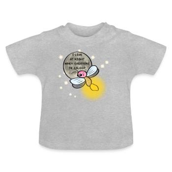 Petite luciole - T-shirt bio col rond Bébé - gris chiné - Devant